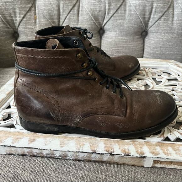 Dolce & Gabbana Brown Factory Worn Look Leather Ankle Boots Men’s 9 - Picture 4 of 12